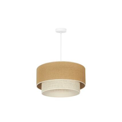 Duolla - Pendel YUTE BOHO 1xE27/15W/230V diameter 45 cm brun/cremefarvet