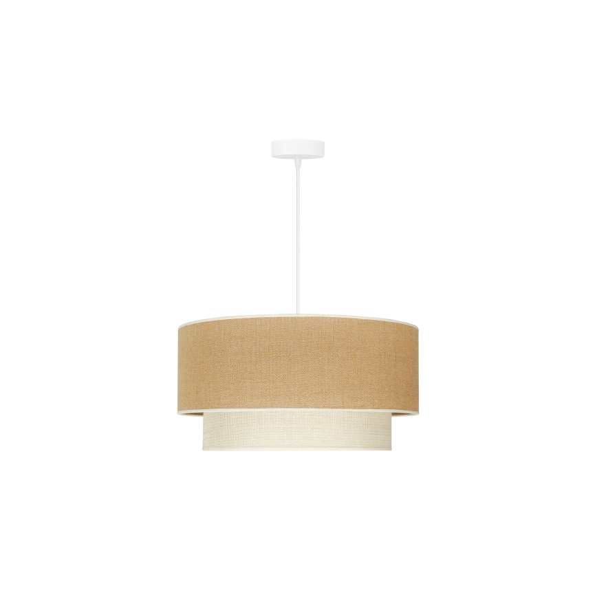 Duolla - Pendel YUTE BOHO 1xE27/15W/230V diameter 45 cm brun/cremefarvet
