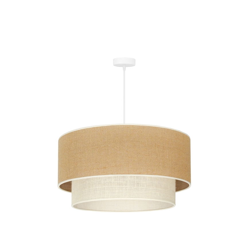 Duolla - Pendel YUTE BOHO 3xE27/15W/230V diameter 60 cm brun/cremefarvet