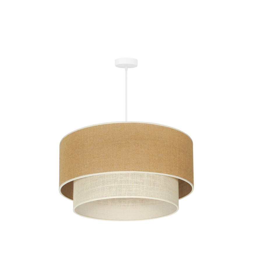 Duolla - Pendel YUTE BOHO 3xE27/15W/230V diameter 60 cm brun/cremefarvet