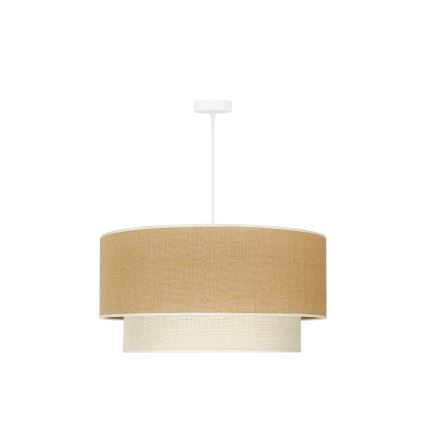 Duolla - Pendel YUTE BOHO 3xE27/15W/230V diameter 60 cm brun/cremefarvet