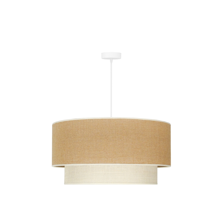 Duolla - Pendel YUTE BOHO 3xE27/15W/230V diameter 60 cm brun/cremefarvet