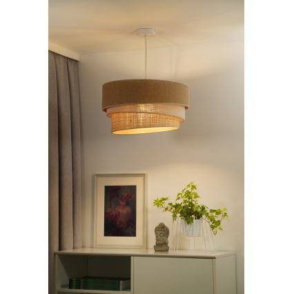 Duolla - Pendel YUTE TRIO 1xE27/15W/230V diameter 45 cm brun/grå/beige