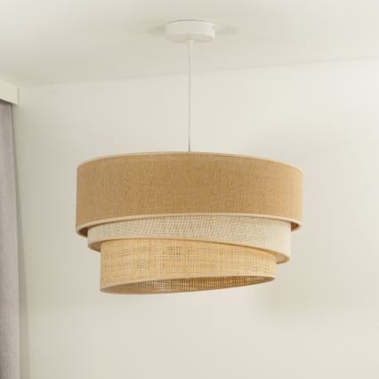 Duolla - Pendel YUTE TRIO 1xE27/15W/230V diameter 45 cm brun/grå/beige