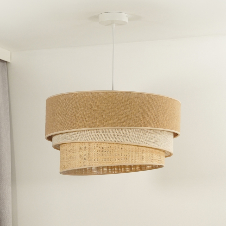 Duolla - Pendel YUTE TRIO 1xE27/15W/230V diameter 45 cm brun/grå/beige