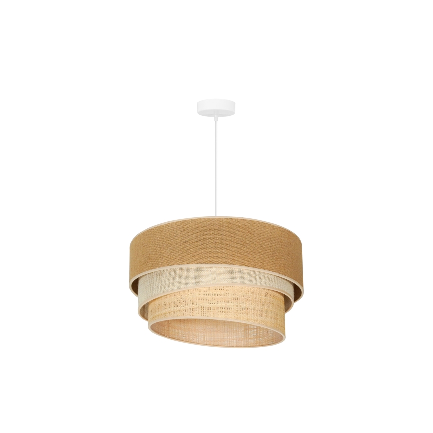Duolla - Pendel YUTE TRIO 1xE27/15W/230V diameter 45 cm brun/grå/beige