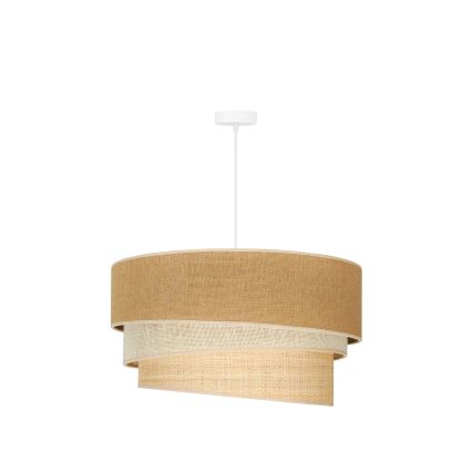 Duolla - Pendel YUTE TRIO 3xE27/15W/230V diameter 60 cm brun/grå/beige