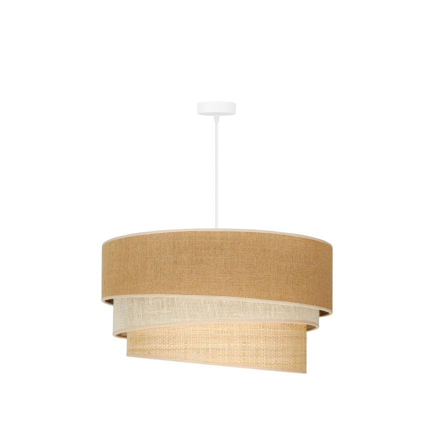 Duolla - Pendel YUTE TRIO 3xE27/15W/230V diameter 60 cm brun/grå/beige