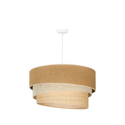 Duolla - Pendel YUTE TRIO 3xE27/15W/230V diameter 60 cm brun/grå/beige