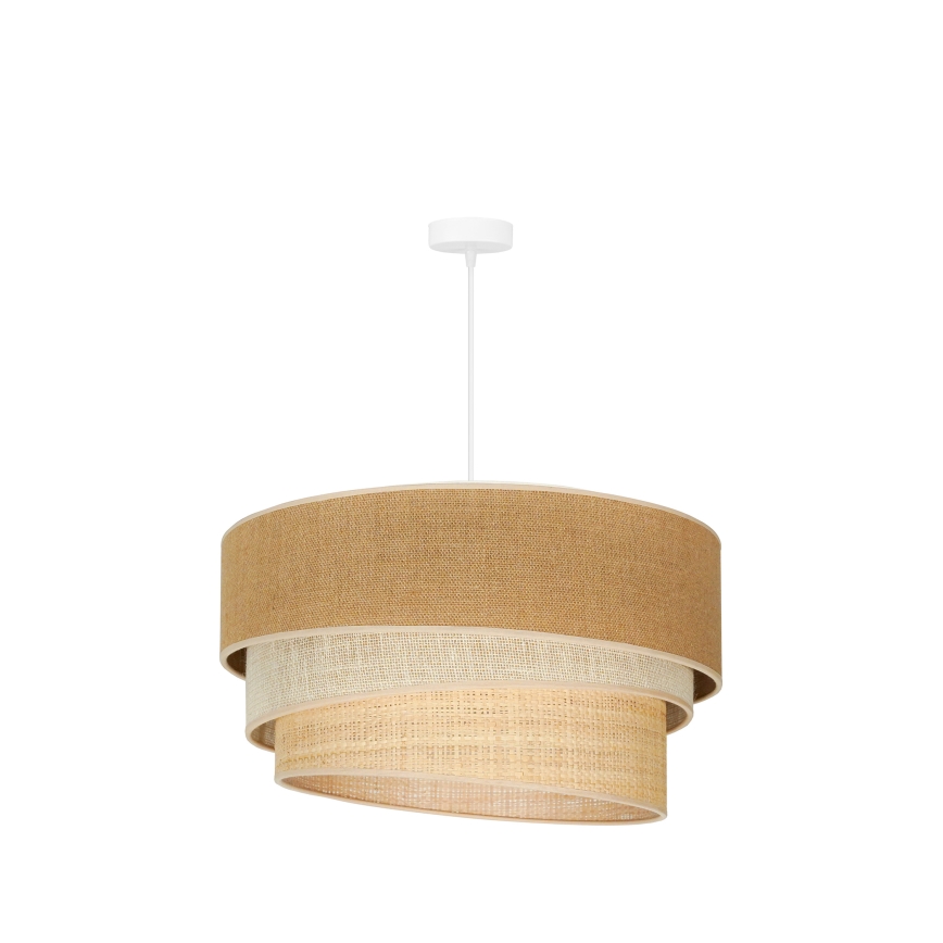 Duolla - Pendel YUTE TRIO 3xE27/15W/230V diameter 60 cm brun/grå/beige