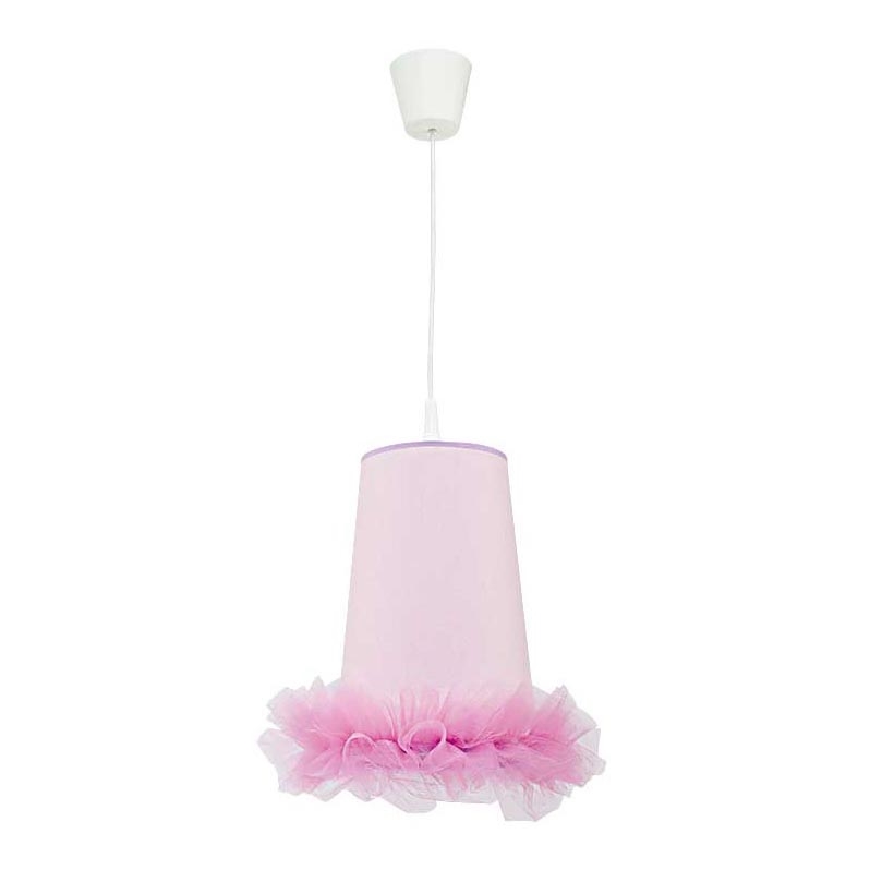 Duolla - Pendellampe til børn BALLET 1xE27/40W/230V diameter 21 cm lyserød