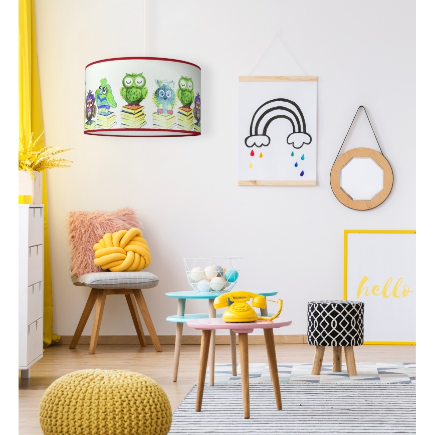 Duolla - Pendellampe til børn OWL 1xE27/15W/230V diameter 35 cm