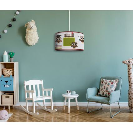 Duolla - Pendellampe til børn OWLS MULTI 1xE27/15W/230V diameter 35 cm