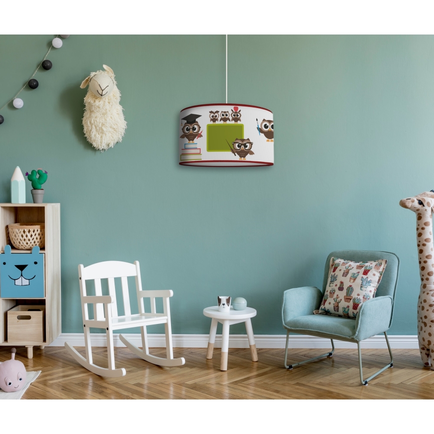 Duolla - Pendellampe til børn OWLS MULTI 1xE27/15W/230V diameter 35 cm