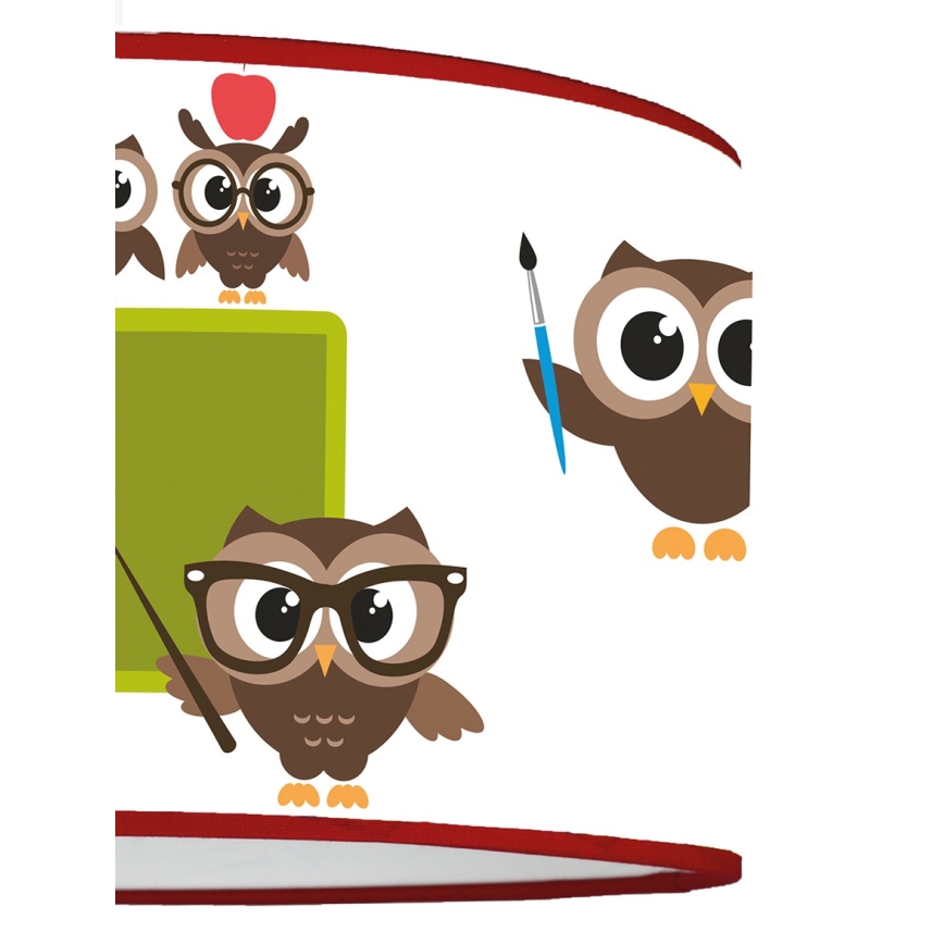 Duolla - Pendellampe til børn OWLS MULTI 1xE27/15W/230V diameter 35 cm