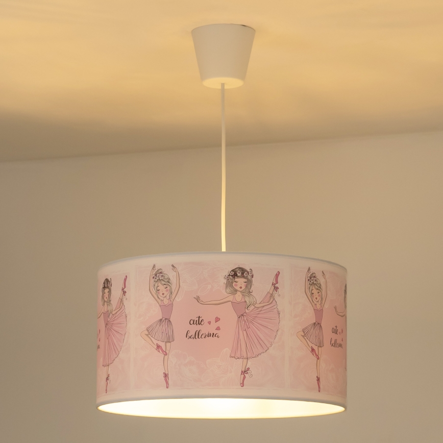 Duolla - Pendellampe til børn PRINT M 1xE27/40W/230V diameter 35 cm ballerinaer