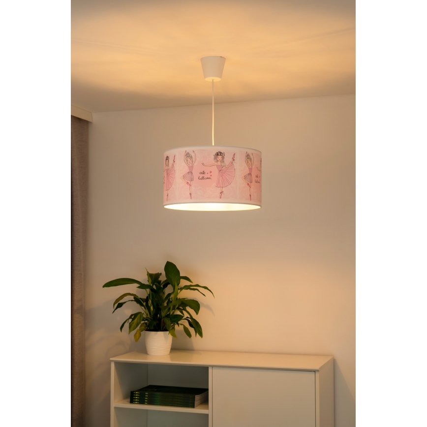 Duolla - Pendellampe til børn PRINT M 1xE27/40W/230V diameter 35 cm ballerinaer