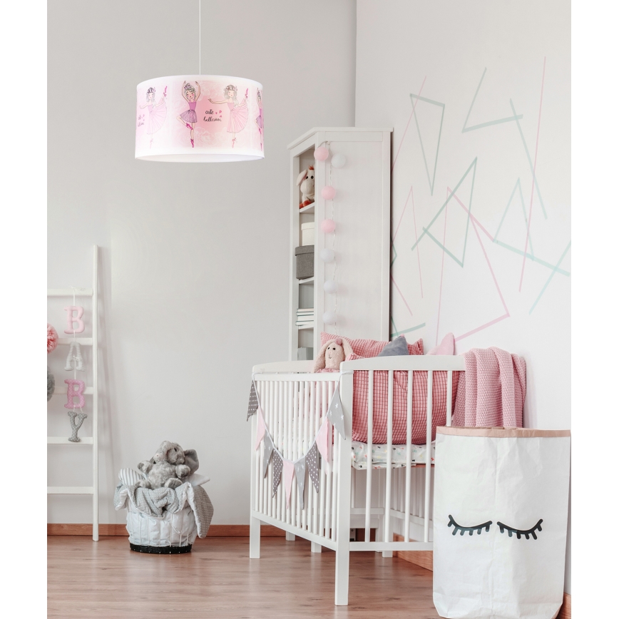 Duolla - Pendellampe til børn PRINT M 1xE27/40W/230V diameter 35 cm ballerinaer