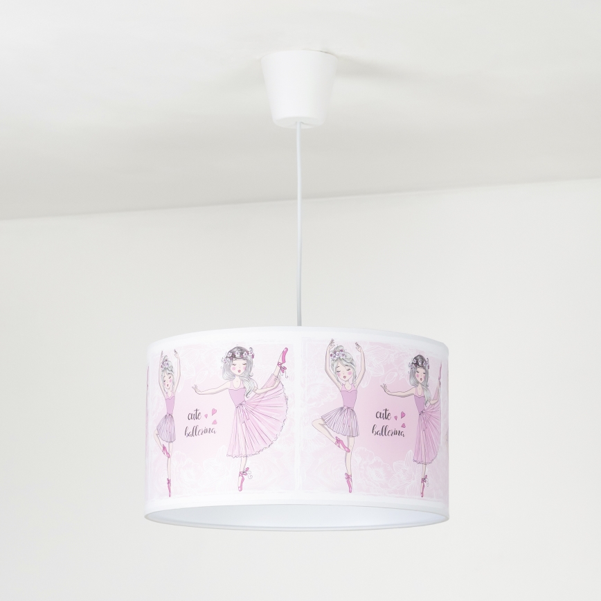 Duolla - Pendellampe til børn PRINT M 1xE27/40W/230V diameter 35 cm ballerinaer