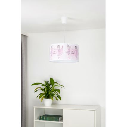 Duolla - Pendellampe til børn PRINT M 1xE27/40W/230V diameter 35 cm ballerinaer