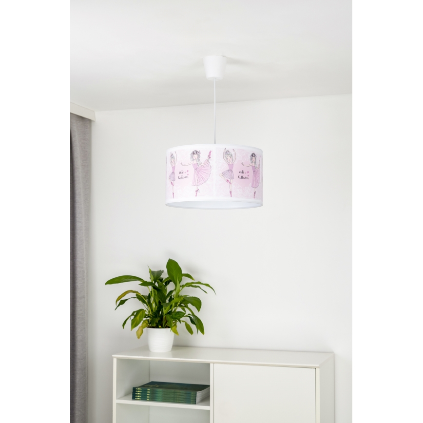 Duolla - Pendellampe til børn PRINT M 1xE27/40W/230V diameter 35 cm ballerinaer