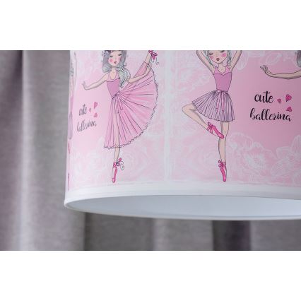 Duolla - Pendellampe til børn PRINT M 1xE27/40W/230V diameter 35 cm ballerinaer