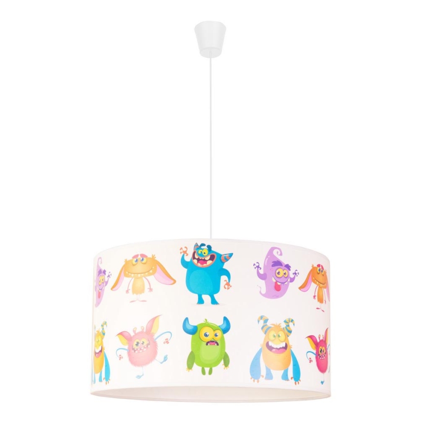 Duolla - Pendellampe til børn PRINT M 1xE27/40W/230V diameter 35 cm monstre