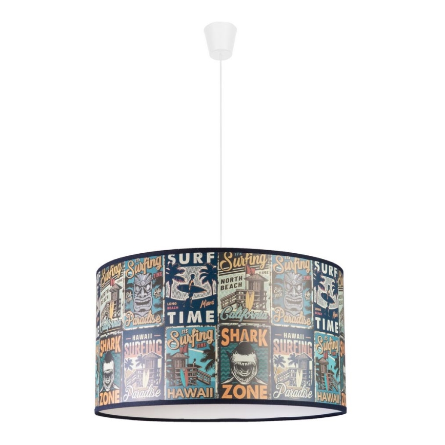 Duolla - Pendellampe til børn PRINT M 1xE27/40W/230V diameter 35 cm plakater