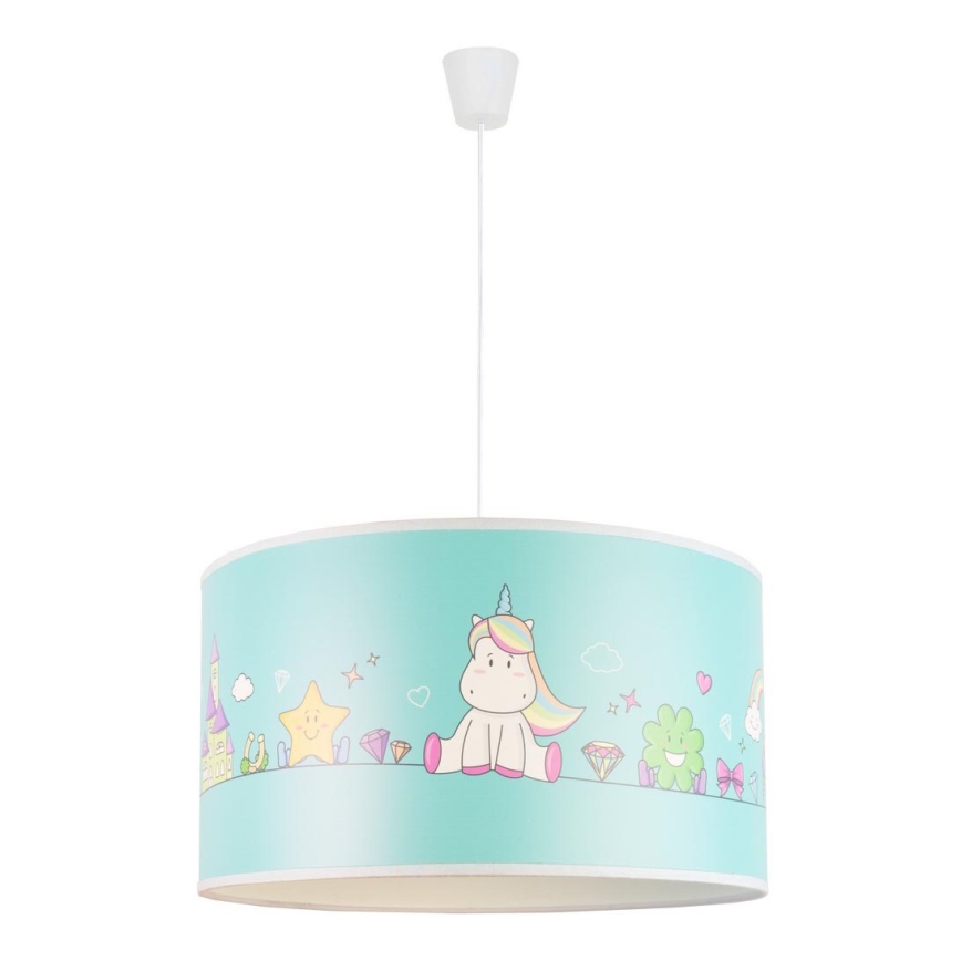 Duolla - Pendellampe til børn UNICORN 1xE27/15W/230V diameter 35 cm