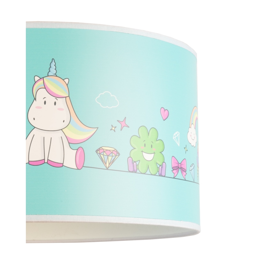 Duolla - Pendellampe til børn UNICORN 1xE27/15W/230V diameter 35 cm