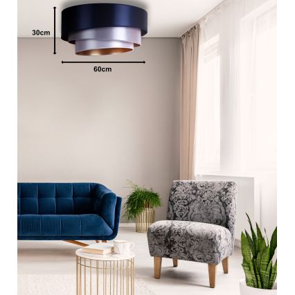 Duolla - Stropní svítidloTRIO 3xE27/15W/230V diameter 60 cm blå/sølvfarvet/kobberfarvet