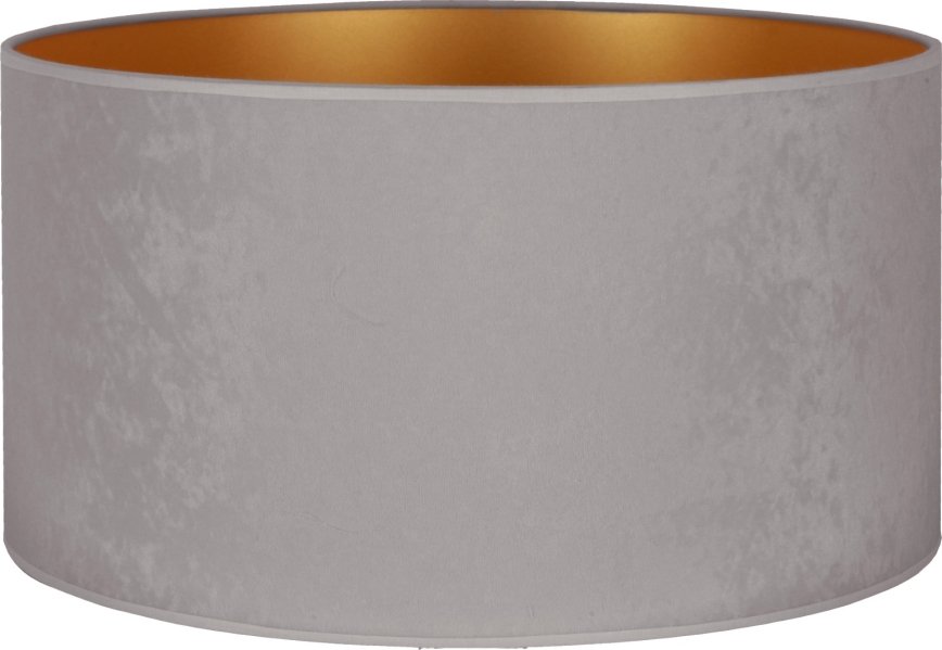 Duolla - Universel lampeskærm VELVET E27 diameter 35 cm grå/guldfarvet