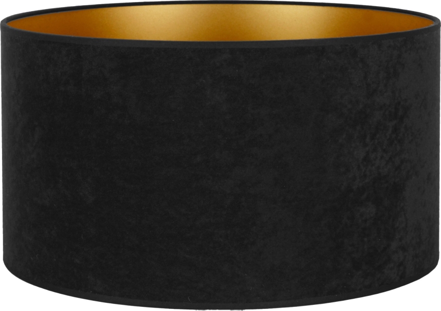 Duolla - Universel lampeskærm VELVET E27 diameter 35 cm sort/guldfarvet