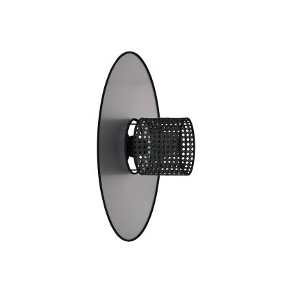 Duolla - Væglampe TOKYO RATTAN 1xE27/15W/230V diameter 50 cm sølvfarvet/sort