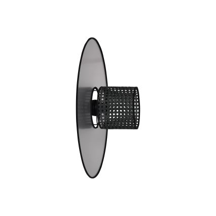 Duolla - Væglampe TOKYO RATTAN 1xE27/15W/230V diameter 50 cm sølvfarvet/sort