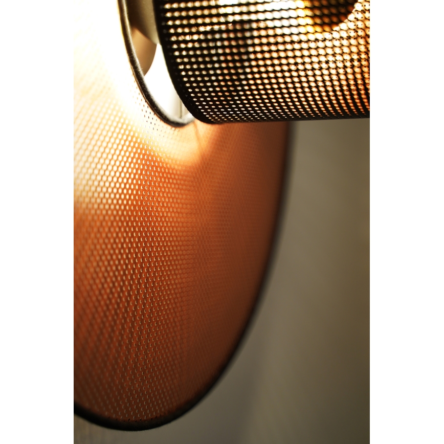 Duolla - Væglampe TOKYO SHINY 1xE27/15W/230V diameter 50 cm kobber/sort