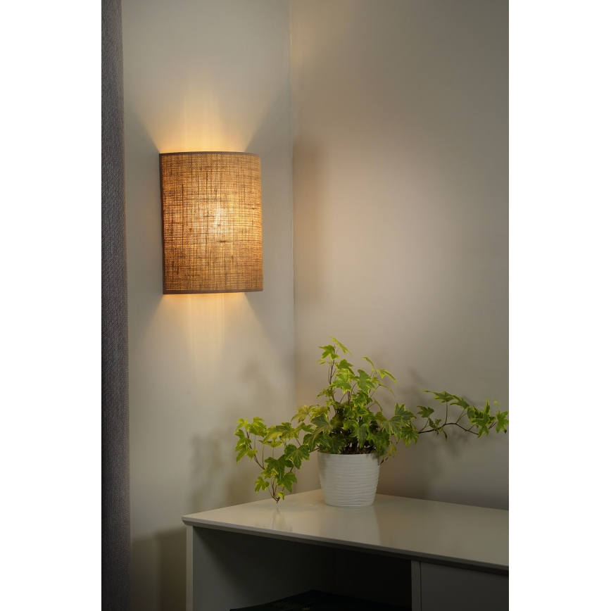 Duolla - Væglampe YUTE 1xE27/15W/230V diameter 20 cm brun