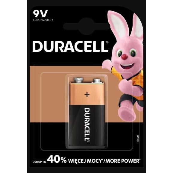 Duracell - 1 stk. Alkalisk batteri Basic 9V 550 mAh