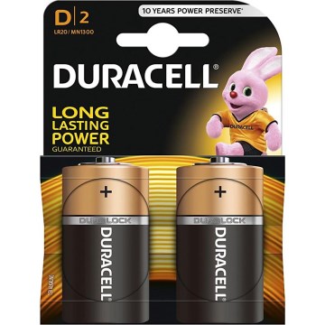 Duracell - 2 stk. Alkalisk batteri Basic LR20/D 1,5V 12500 mAh