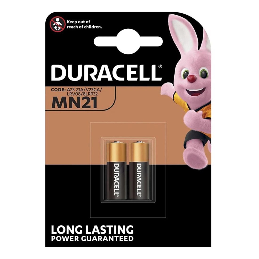 Duracell - 2 stk. Alkalisk batteri MN21/A23 12V 50 mAh