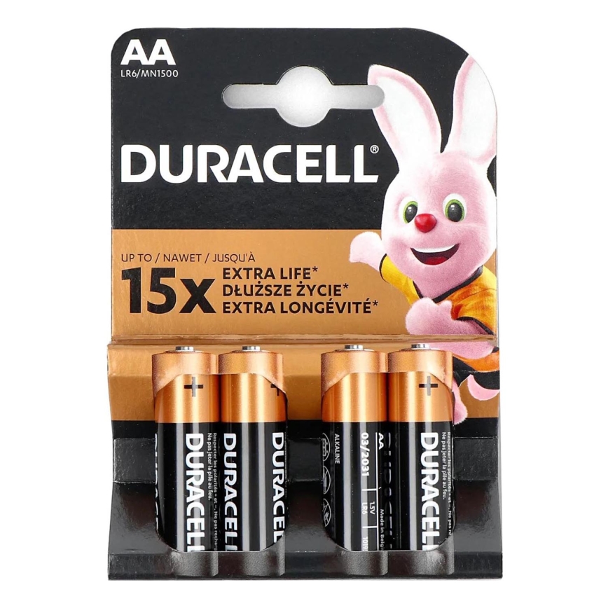 Duracell - 4 stk. Alkalisk batteri Basic LR06/AA 1,5V 2650 mAh