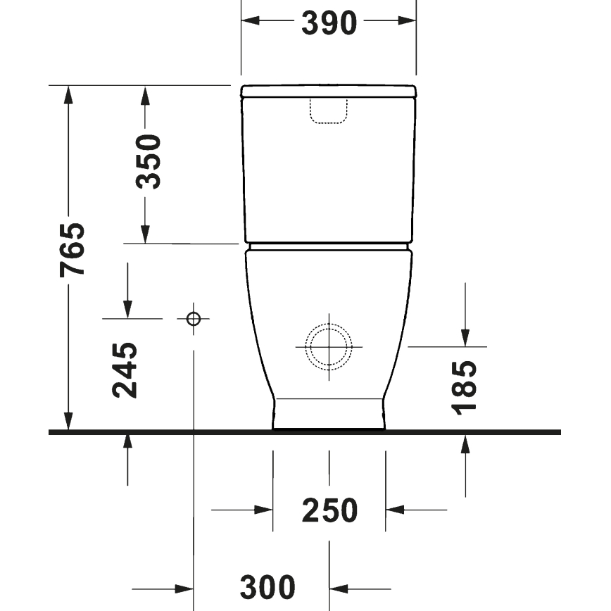 Duravit 20600900002 - WC-kombi D-CODE, keramik/højglans hvid