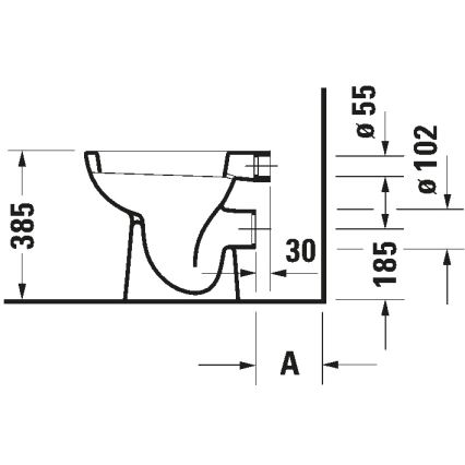 Duravit 21080900002 - Gulvstående toilet D-CODE keramik/blank hvid