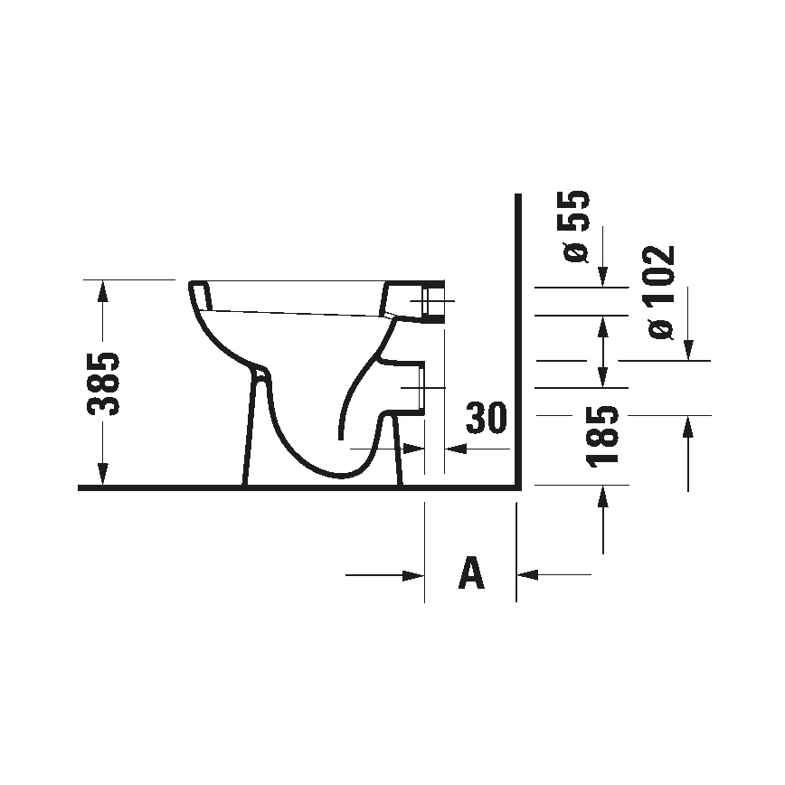 Duravit 21080900002 - Gulvstående toilet D-CODE keramik/blank hvid