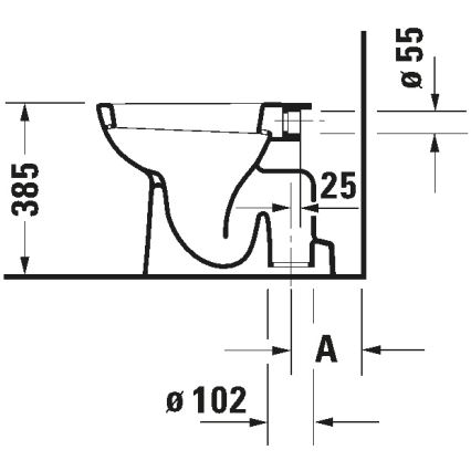 Duravit 21100100002 - Gulvstående toilet D-CODE keramik/højglans hvid