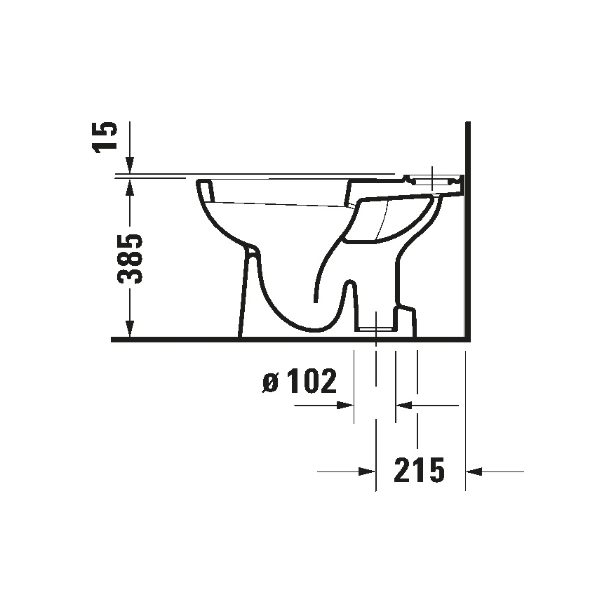 Duravit 21110100002 - D-CODE kombi-WC i keramik, højglans hvid