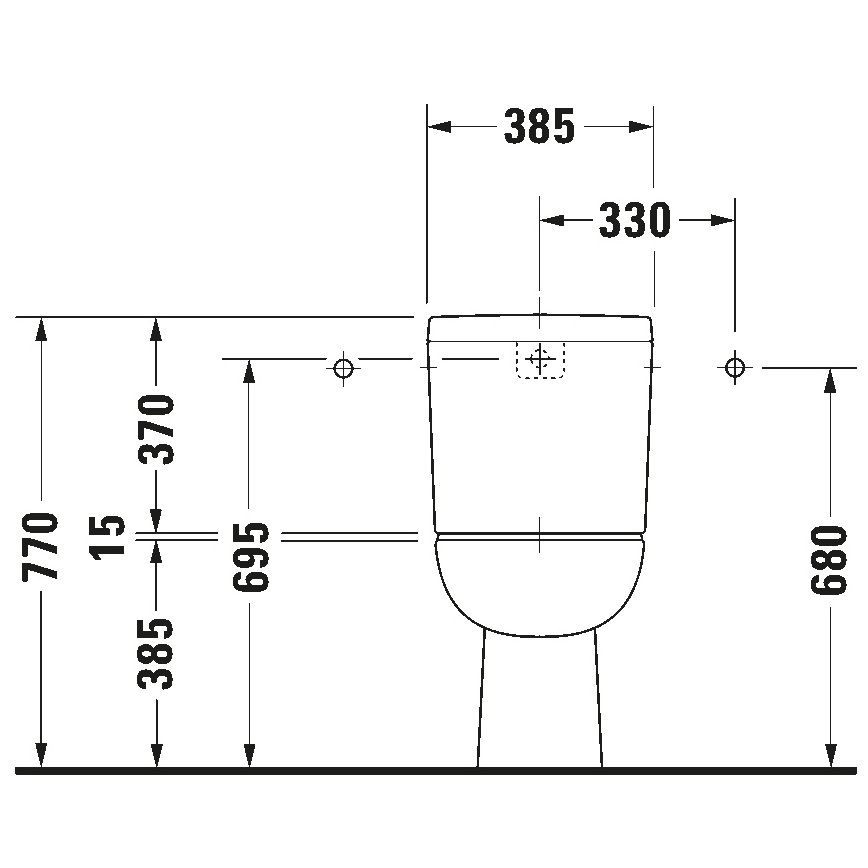 Duravit 21110100002 - D-CODE kombi-WC i keramik, højglans hvid
