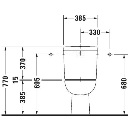Duravit 21110100002 - Kompakttoilet D-CODE keramik/højglans hvid