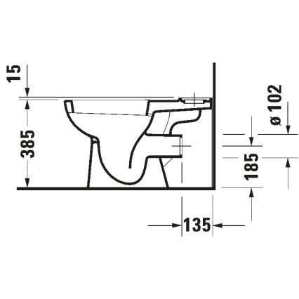 Duravit 21110900002 - D-CODE WC-kombination i keramik, blank hvid