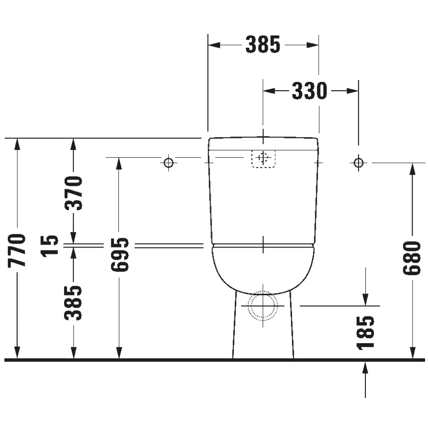 Duravit 21110900002 - D-CODE WC-kombination i keramik, blank hvid